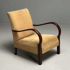 Fritz Hansen Danish Cabinetmaker Mid Century Modern Lounge Chairs Oak Denmark 1940s - 3709824