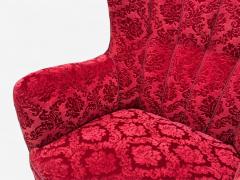 Fritz Hansen Danish Modern Fabric Wood His and Hers Lounge Chairs Denmark 1960s - 4362737
