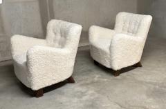 Fritz Hansen Fritz Hansen Model 1669 Pair of Easy Chairs Denmark 1940s - 4697057