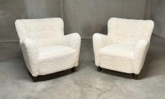Fritz Hansen Fritz Hansen Model 1669 Pair of Easy Chairs Denmark 1940s - 4697059