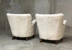 Fritz Hansen Fritz Hansen Model 1669 Pair of Easy Chairs Denmark 1940s - 4697061