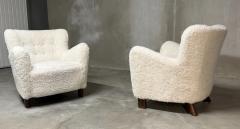 Fritz Hansen Fritz Hansen Model 1669 Pair of Easy Chairs Denmark 1940s - 4697062