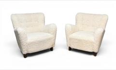 Fritz Hansen Fritz Hansen Model 1669 Pair of Easy Chairs Denmark 1940s - 4697508