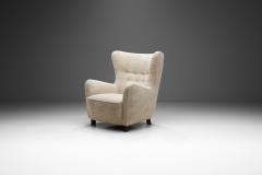 Fritz Hansen Fritz Hansen Model No 1669 Wingback Chair with Beech Legs Denmark 1940s - 3159389