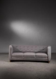 Fritz Hansen Fritz Hansen grey three seater sofa Denmark 1940s - 2699371