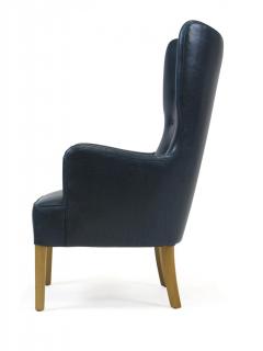 Fritz Hansen Ole Wanscher Highback Chair for Fritz Hansen 1946 in Teal Leather - 889985