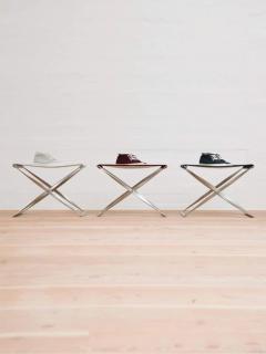Fritz Hansen POUL KJAERHOLM PK91 FOLDING STOOL IN NATURAL CANVAS - 3226017