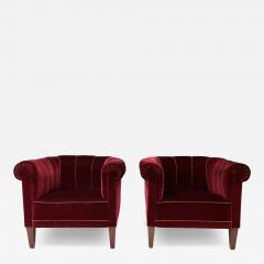 Fritz Hansen Pair of 1940s Swedish Lounge Chairs - 4575156