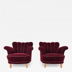 Fritz Hansen Pair of 1940s Swedish Lounge Chairs - 4575158