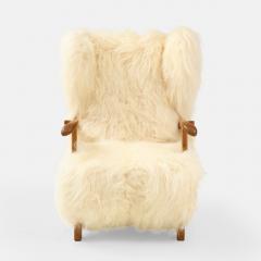 Fritz Hansen Rare Pair of Wingback Lounge Chairs Model 1582 in Sheepskin by Fritz Hansen - 2859128