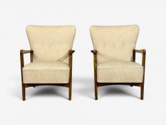 Fritz Hansen S ren Hansen Lounge Chairs Wool Beech Denmark 1940s - 4751936