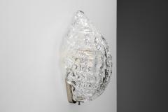 Fritz Kurz Pair of Glass Leaf Wall Lamps by Fritz Kurz Attr Sweden Mid 20th Century - 4469031