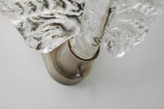 Fritz Kurz Pair of Glass Leaf Wall Lamps by Fritz Kurz Attr Sweden Mid 20th Century - 4469048