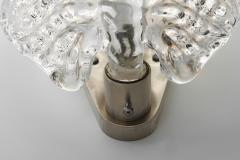 Fritz Kurz Pair of Glass Leaf Wall Lamps by Fritz Kurz Attr Sweden Mid 20th Century - 4469049