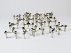 Fritz Nagel Large Set of Stoff Nagel Sculptural Stackable Candleholders with Candles 1960s - 4116887