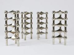 Fritz Nagel Large Set of Stoff Nagel Sculptural Stackable Candleholders with Candles 1960s - 4116889