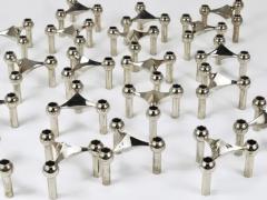 Fritz Nagel Large Set of Stoff Nagel Sculptural Stackable Candleholders with Candles 1960s - 4116909