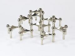 Fritz Nagel Large Set of Stoff Nagel Sculptural Stackable Candleholders with Candles 1960s - 4116912