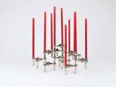 Fritz Nagel Large Set of Stoff Nagel Sculptural Stackable Candleholders with Candles 1960s - 4116913