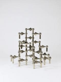 Fritz Nagel Large Set of Stoff Nagel Sculptural Stackable Candleholders with Candles 1960s - 4116918