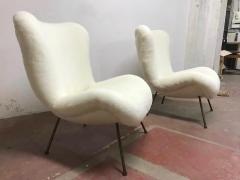 Fritz Neth Fritz Neth rarest pair of chairs newly covered in wool faux fur - 2324179