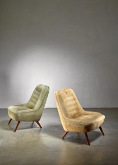 Fritz Neth Pair of German velour club chairs 1950s - 1133000