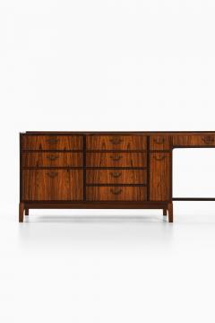 Frode Holm Dressing Table Vanity Bureau in Rosewood and Brass by Frode Holm 1950s - 4467574