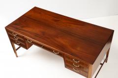 Frode Holm Frode Holm For Illums Bolighus Mahogany Executive Desk With Brass Hardware - 4474037