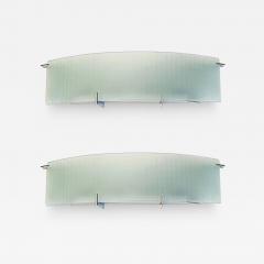 Frosted Curved Glass Wall Sconces Two Pairs Available - 3527602