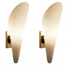 Frosted Glass Cone Sconces Italy 1960 s - 1092033