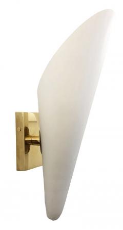 Frosted Glass Cone Sconces Italy 1960 s - 1092034