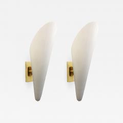 Frosted Glass Cone Sconces Italy 1960 s - 1092054