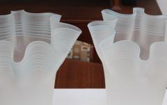 Frosted Glass Italian Handkerchief Vases - 767821