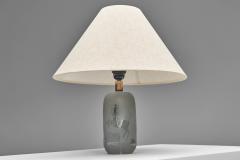 Frosted Glass Table Lamp with Horse Decoration Sweden 1930s - 4729743