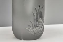 Frosted Glass Table Lamp with Horse Decoration Sweden 1930s - 4729748