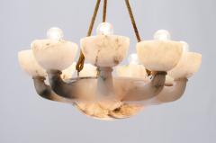 Full alabaster Art Deco chandelier - 2653101