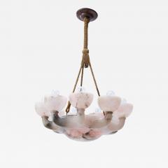 Full alabaster Art Deco chandelier - 2659037