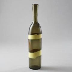 Fulvio Bianconi YELLOW AND GREEN GLASS BOTTLE BY FULVIO BIANCONI FOR VENINI - 3484628