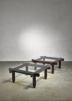 Fulvio Raboni Fulvio Raboni pair of wood and glass coffee table Italy - 1091708