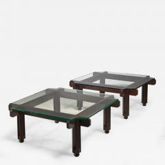 Fulvio Raboni Fulvio Raboni pair of wood and glass coffee table Italy - 1092737