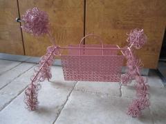 Fun Whimsical 1950s Pink Poodle Magazine Rack - 1798210