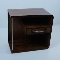 Functionalist Art Deco Side Table in Dark Birch and Tubular Steel Finland 1930s - 4289519
