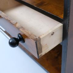 Functionalist Art Deco Side Table in Dark Birch and Tubular Steel Finland 1930s - 4289524
