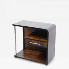 Functionalist Art Deco Side Table in Dark Birch and Tubular Steel Finland 1930s - 4290684
