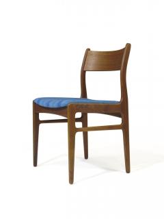 Funder Schmidt and Madsen Funder Schmidt and Madsen Funder Schmidt and Madsen Teak Dining Chairs in Blue Wool Set of 6 - 990155