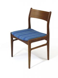 Funder Schmidt and Madsen Funder Schmidt and Madsen Funder Schmidt and Madsen Teak Dining Chairs in Blue Wool Set of 6 - 990158