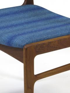 Funder Schmidt and Madsen Funder Schmidt and Madsen Funder Schmidt and Madsen Teak Dining Chairs in Blue Wool Set of 6 - 990159