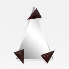 Funky Midcentury Italian Post Modern Triangular Wall Mirror in Art Deco Form - 2996552