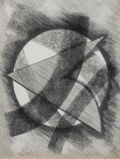 Futurist Abstract Drawing Fortunate 98 in Pencil and Charcoal 1997 - 1703220