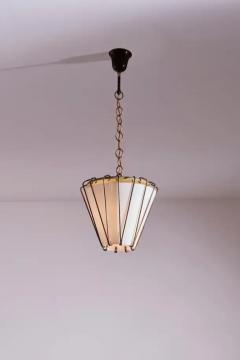 G C M E G C M E pendant light with Opaline Glass brass and Painted Metal Italy 1950s - 3723032